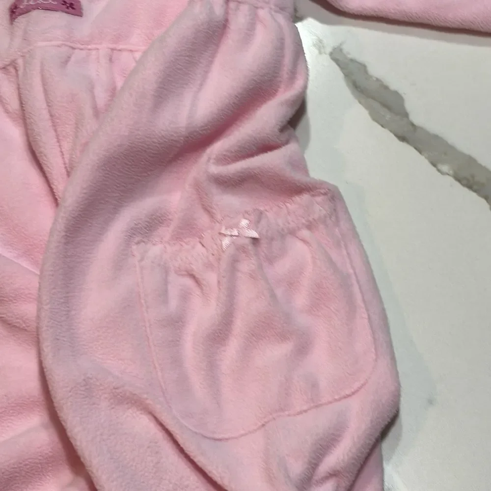 Carter's | Infant Baby Girls Soft Pink Fleece Romper Jumpsuit Reindeer Size 12M